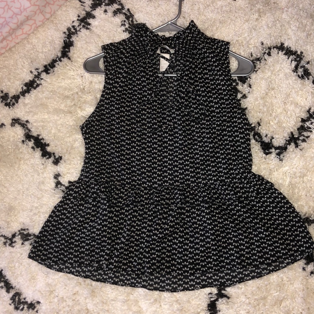 Dressy black and white top